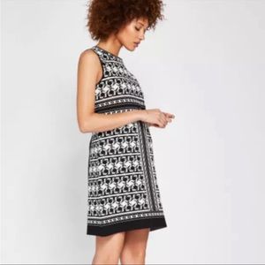 Ted Baker Dress Black and White Jammiea Geo Print Cocktail Dress